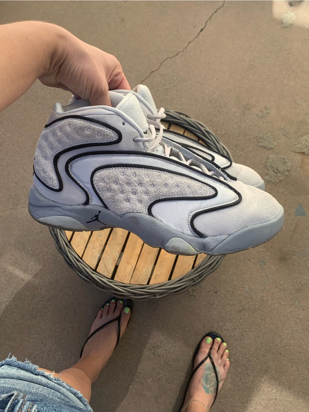 Jordan White and Black Women's Running Sneakers